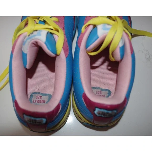 BBC Ice Cream Board Flip Sneakers Blue Pink Yellow Low Top Skate Shoes 5